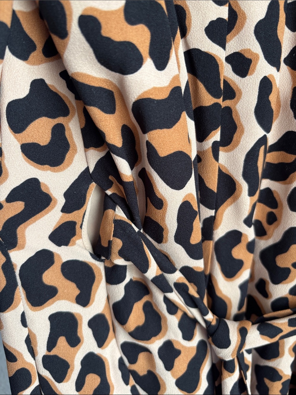 kate spade Leopard-Print Midi Wrap Dress - Tan & Black - Picture 7 of 7